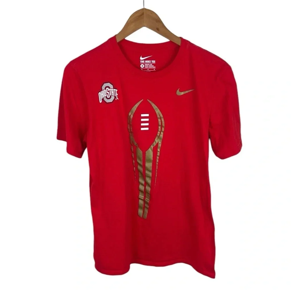 TS293 Mens Nike Athletic Cut The OHIO State Collegiate Foootball Team Shirt M